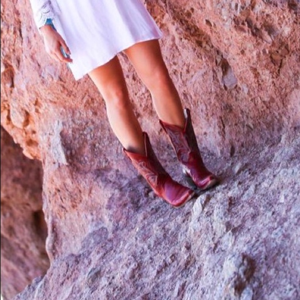 SOLD — Red Leather Cowboy Boots